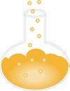 Cartoon test tube with yellow liquid